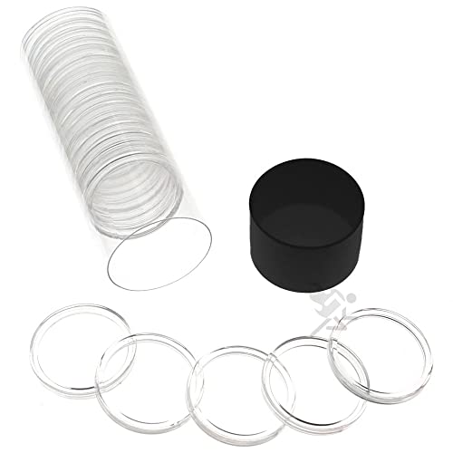 Black Lid Capsule Tube y 20 portamonedas para medio dólar miniatura 1