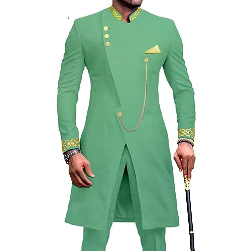 Costume Dashiki africain pour hommes : chemise et pantalon double boutonnage