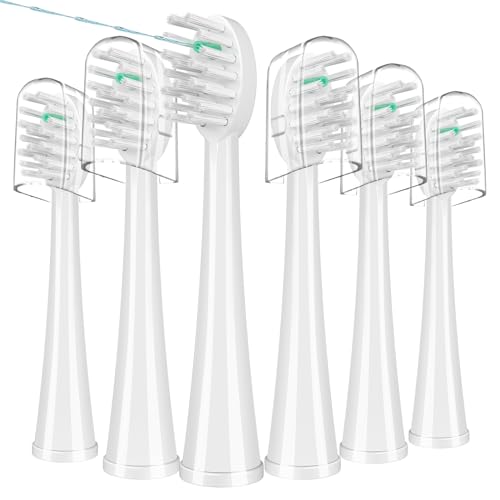 Replacement Brush Heads for WaterPik Sonic-Fusion 2.0 Flossing Toothbrush (SF-03/SF-04) and Sonic-Fusion Flossing Toothbrush (SF-01/SF-02) 6 Count White with Covers