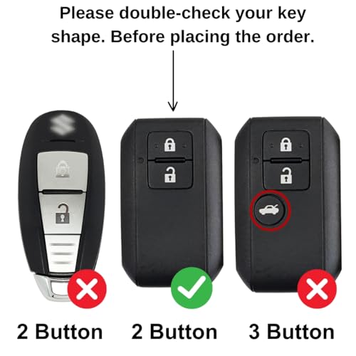 Image of KEYCEPT Tristar Silicone Keycover for Suzuki Swift, Dzire, Ertiga, Brezza, Fronx, Jimny, Ignis, Rumion, Hyryder, E-Vitara, Victoris 2 Button Smart Key with Keychain (Tristar K3).