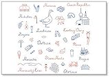 Starker Rückseitenmagnet Europa Tschechische Republik Illustration Set Kühlschrankmagnet