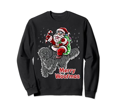 Newfoundland Dog Santa Claus Hat Merry Christmas X-Mas Dogs Sweatshirt