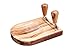 KitchenCraft Natural Elements Mezzaluna a Doppia Lama e Tagliere Trita Erbe in Legno, Set da 2 Pezzi