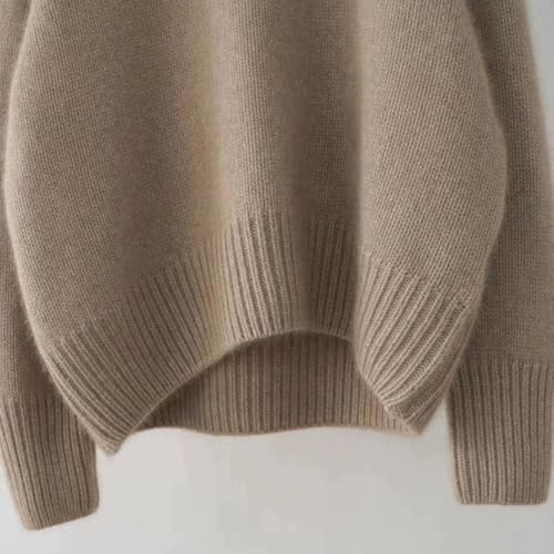 High Collar Women Jumper Solid Color Knit Sweater Long Sleeve4