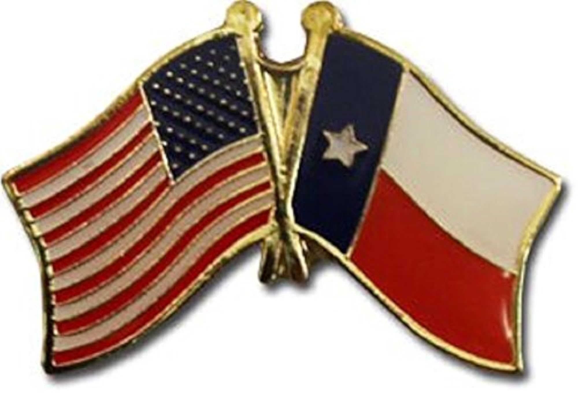 USA Texas Flag Bike Hat Cap Lapel Pin, Pack of 6