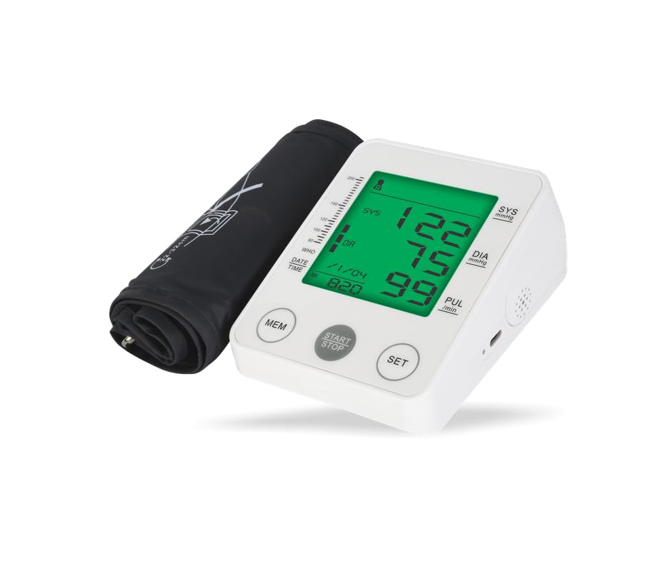 kads fully automatic digital blood pressure monitor – portable upper arm bp apparatus for home use – accurate hypertension & heart health management – fits arm circumference 22-42 cm – standard white & black