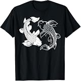 Camiseta unisex con diseño espiritual de carpa koi – Camiseta gráfica estilo yin yang | Camiseta inspirada japonesa para un aspecto expresivo, S