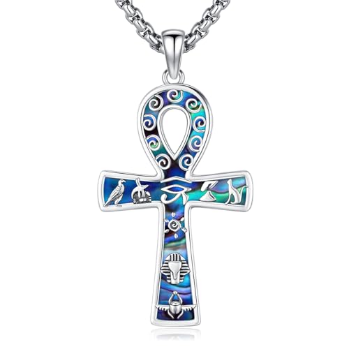 Collier Ankh en argent 925 pendentif protection Égypte ancienne