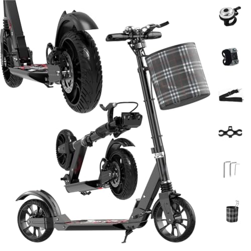 GHBXJX Tretroller Erwachsene,Roller Kinder ab 6 Jahre, mit Anti-Rutsch-Pedal,Gummigriff mit Handbremse,Mit Fußstütze,Doppelte Stoßdämpfer und Präzisionslager,Cityroller Tragkraft 150 kg,Schwarz