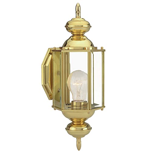 Design House 501692 Augusta 1 Light Indoor/Outdoor Wall Light, Solid Brass #TOP14