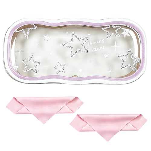 Image of Glasses Case Hard Shell, Clear Eyeglass Case, Cute Holder for Sunglasses and Reading Glasses