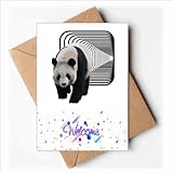 Dimensioni: 14,6 cm x 9,8 cm Biglietti di auguri vuoti con panda tunnel e spazio pedonale