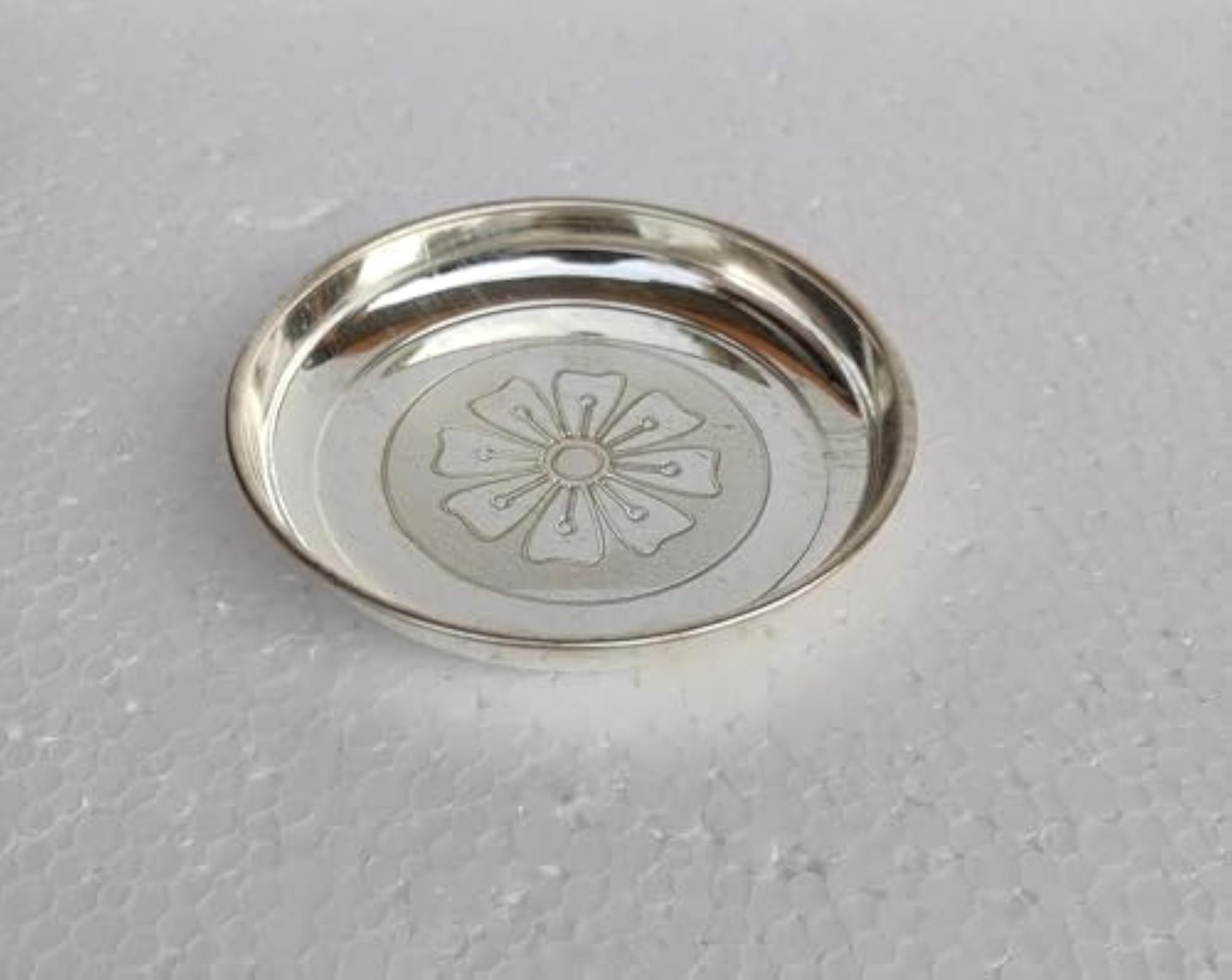 German Silver Plated Decorative Plate for Pooja