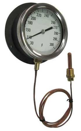 Analog Panel Mt Thermometer, 30 to 240F