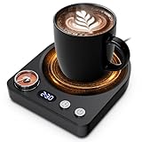 MQFORU TassenwäRmer, 9 Temperatureinstellungen Tassenwärmer, Elektrischer Kaffeewärmer Mit Benutzerdefinierte Timing 0.5-9 Stunden, Elektrisch Warmer Homeoffice für Kaffee Tee Kakao Milch (Schwarz)