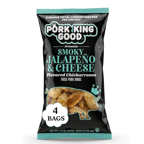 Pork King Good Smoky Jalapeño & Cheese Pork Rinds, 4