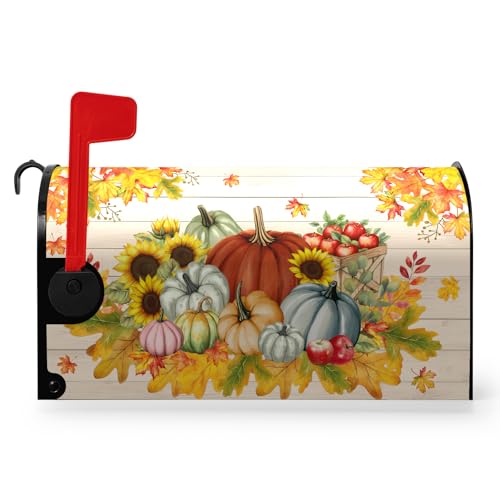 Dacawin Copertura magnetica per cassetta postale autunnale con foglie d'acero autunnali, dimensioni standard, 53 x 45 cm, decorazione per esterni