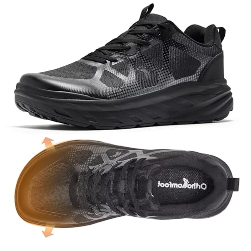 Women's Orthopedic Diabetic Wide Running Shoes: Comfortable Casual Arch Support Plantar Fasciitis Orthotic Sneakers, High Arch Swollen Work Tennis Sports Shoes for Foot and Heel Pain Relief