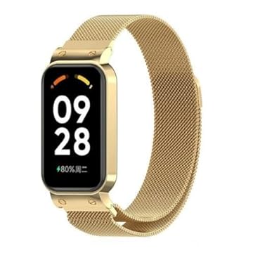 Pulseira De Aço Metal Fecho Magnetico (DOURADA) Compatível Smartwatch Smart Band 9 Active 1.47