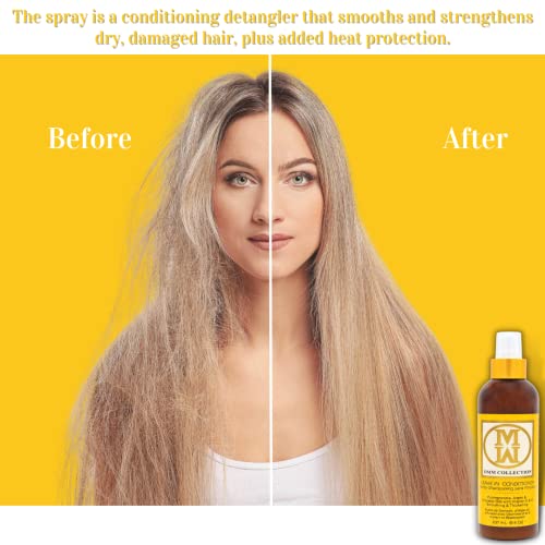 Omm Collection Natural Lightweight Leave In Conditioner-Moisturizing Detangler Spray For Frizzy & Curly Hair - Prevents Breakage - Color Safe Cream Conditioner, For Dry Damaged & Over Processed Hair #TOP3