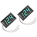 RuiLing 2-Pack Two Wires Mini LED Digital Voltmeter Voltage Meter DC 5V to 30V Voltage Panel Meter for 6V 12V Electromobile Motorcycle Car Green