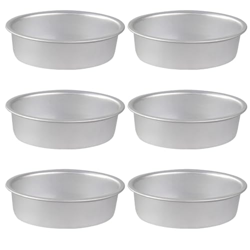 OFFSCH 6 Piezas molde para galletas sartenes de aluminio para pan cacerola estaño manzana no moldes para pasteles de aleación de aluminio moldes ovalados para tarta de queso Silver