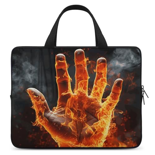 Sac ordinateur portable ultra fin de transport avec motif de flammes résistant aux chocs