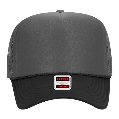 Image of OTTO Polyester Foam Front 5 Panel High Crown Mesh Back Trucker Hats in 97, Bulk, Wholesale