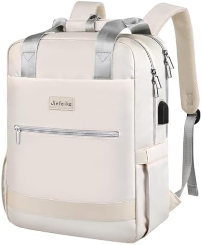 Jiefeike Travel Backpack for Women,15.6 Inch Laptop Work Business Flight Approved Backpacks with USB Port,Large Water-Resistant Computer Back Pack Anti-theft Nurse Teacher Bag College School Bookbag