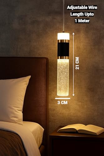 Image of FILLISKA 3 in1 Colour Changing LED Luxurious Hanging /Pendant Light (BlackGold Crystal-MX126)