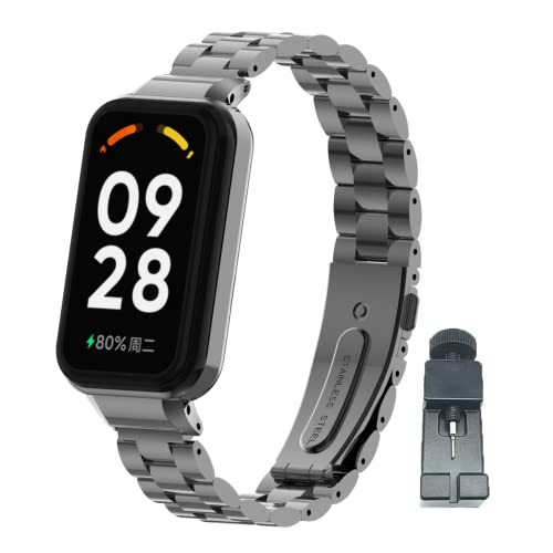 T-BLUER�Ή�Xiaomi Redmi Band 2 �ւ��o���h ���� �X�e�����X ���ɂ₳���� ���o���h �K�тɂ��� Xiaomi Smart Band 8 Active �����o���h ���߉\ �r�W�l�X�� �j���ʗp��
