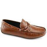MJNY Mens Casual Comfortable Genuine Leather Lightweight Driving Moccasins Classic Fashion Tie-Bow L
