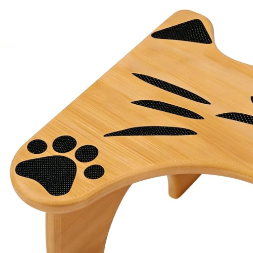 Taburete para wc de madera con altura de 18cm y base antideslizante portátil 8