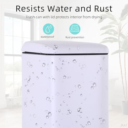 Bote de basura pequeño para baño con tapa 5L acero inoxidable pack 2 miniatura 4