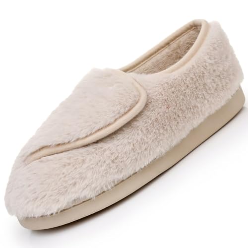 Image of Git-up Women Soft wide Slippers Memory Foam Closed Toed Diabetic Arthritis Edema House Slippers