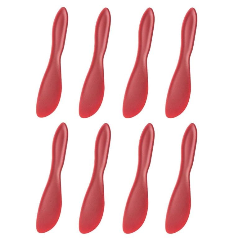 Generisch Plastik Buttermesser Aufstrichmesser für Marmelade Butter Sahne Käse Buttermesser Kunststoff Plastikmesser Antihaft Besteck Rutschfester Buttermessers Kleine (White)
