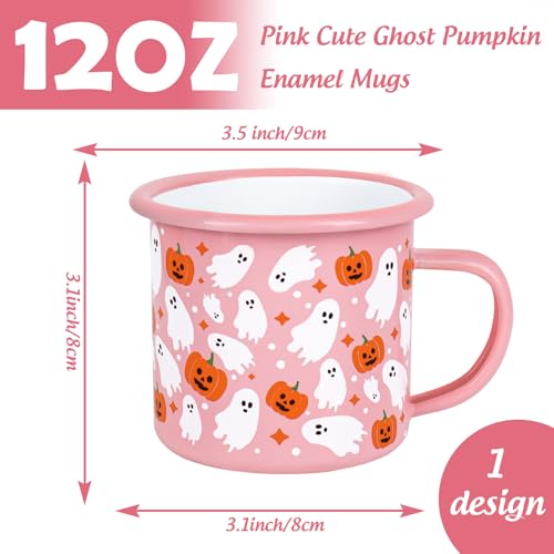 Set 2 Mugs de acero esmaltado Halloween 12 oz miniatura 2
