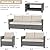 GAOMON 5-Piece Outdoor Patio Furniture Sets, 7 Seat PE Rattan Furniture Sectional Sofa Set with Storage Table, Patio Conversation Sets with Water-Repellent Cushions for Backyard, Deck, Poolside