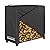 ULTCOVER Waterproof Firewood Racks Cover 4 Feet Heavy Duty Outdoor Logs Holder Stand Cover, Black