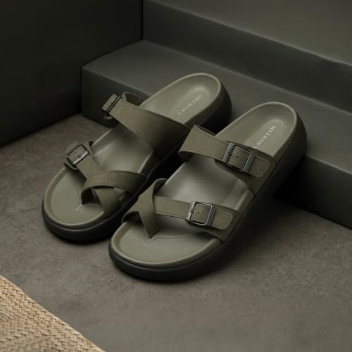Image of Neeman's PureWhoosh Sail Sandals for Men | Adjustable Buckle Strap Casual Sandals | Cushioned Footbed with Arch Support | Comfortable Slip On Footwear for Daily Wear & Travel