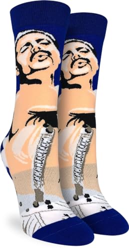 Good Luck Sock Women's Freddie Mercury, Singing Socks, Adult, Shoe Size 5-9
