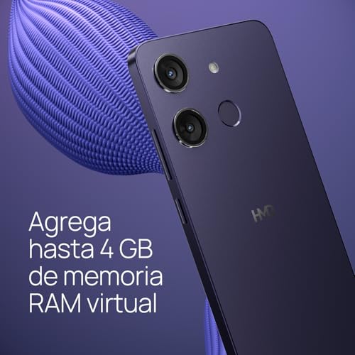 Image of HMD Aura | Dual Sim | 4 /128 GB | Unlocked Smartphone | Virtual RAM Memory | 2 Day Battery | 6.56 inch 60Hz Screen | 13 MP Dual Camera | Indigo