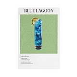 Póster vintage de cóctel Blue Lagoon para decoración de dormitorio, oficina, habitación, regalo, 30 x 45 cm