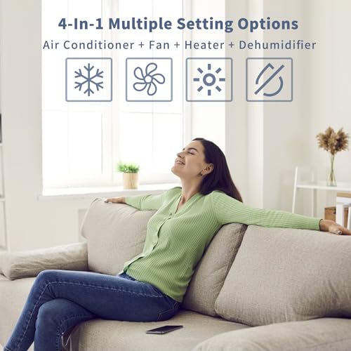 Image of Shinco 10,000 BTU Portable Air Conditioner with Heater up to 400 Sq. Ft, Ac Heater Combo Window Unit, Portable AC Unit with Dehumidifier & Fan, Cools & Heats,Remote Control and Window Kit