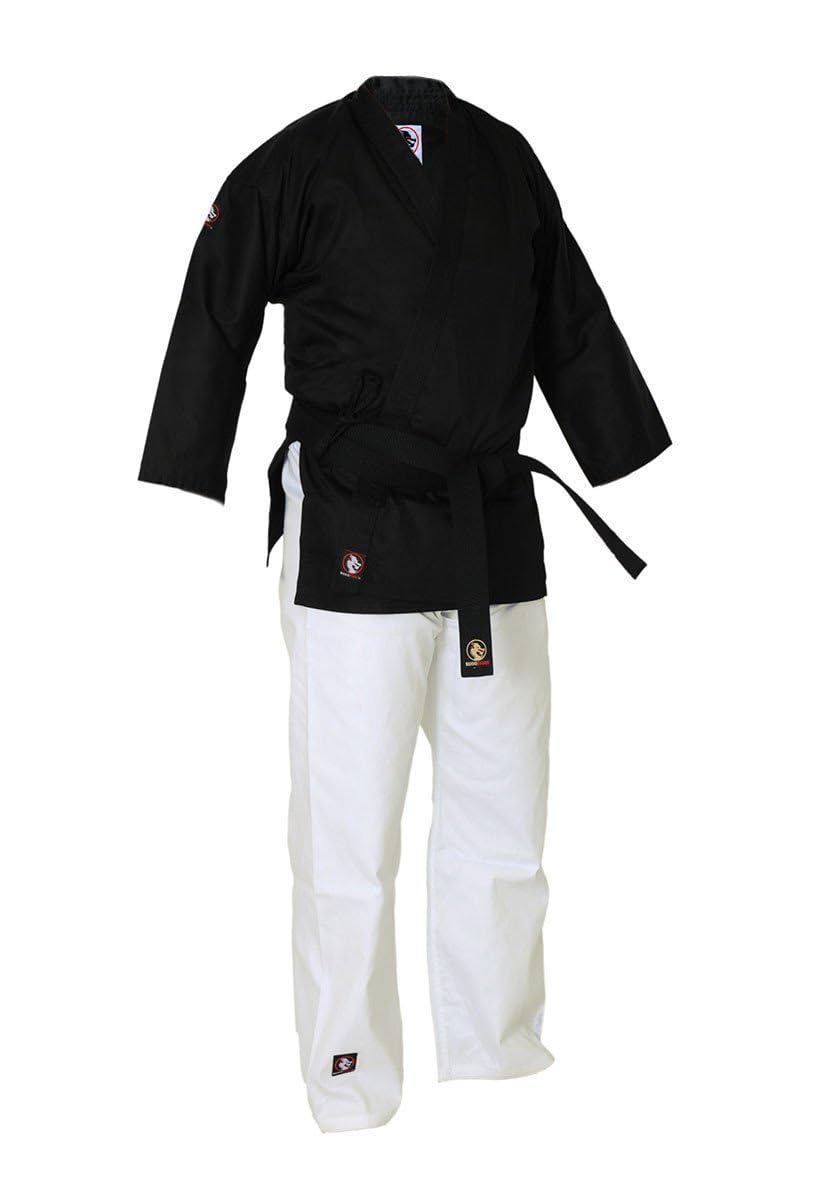 BUDOFIGHT Kimono de karaté Kobudo noir & blanc