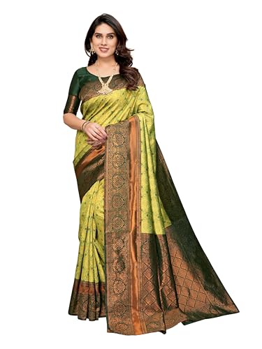 Image of Women's Kanjivaram Soft Silk Banarasi Saree With Blouse Piece | Banarasi Sari For Women | Saree with Blouse piece