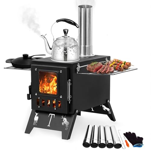 Makamsui Tragbarer faltbarer Holzofen Campingkocher, Heiß Zeltofen für...