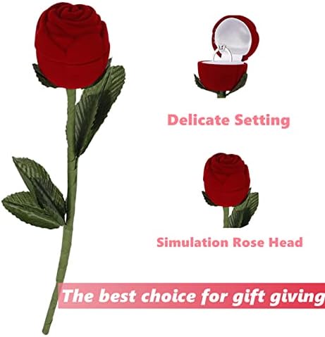 Wedding Ring Case, Rose Flower Shape Wedding Ring Box, Wedding Ring Storage Container, Necklace Earrings Organiser, Women Ring Holder Gift Box