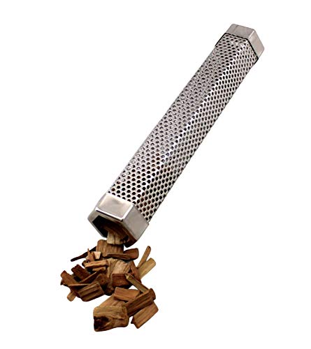 Pellet Smoker Tube, 12'' Stainless Steel BBQ Wood Pellet Tube Smoker for Cold/Hot Smoking, Portable Barbecue Smoke Generator Works with Electric Gas Charcoal Grill or Smokers, Bonus Brush, Hexagon