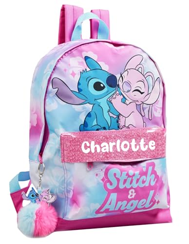 Disney Lilo & Stitch Personalised Girls Backpack Bag Rucksack (Multicoloured)